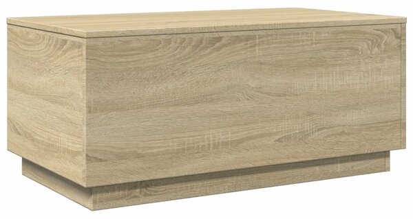 Sonoma tölgy színű dohányzóasztal LED-lámpákkal 90x50x40 cm