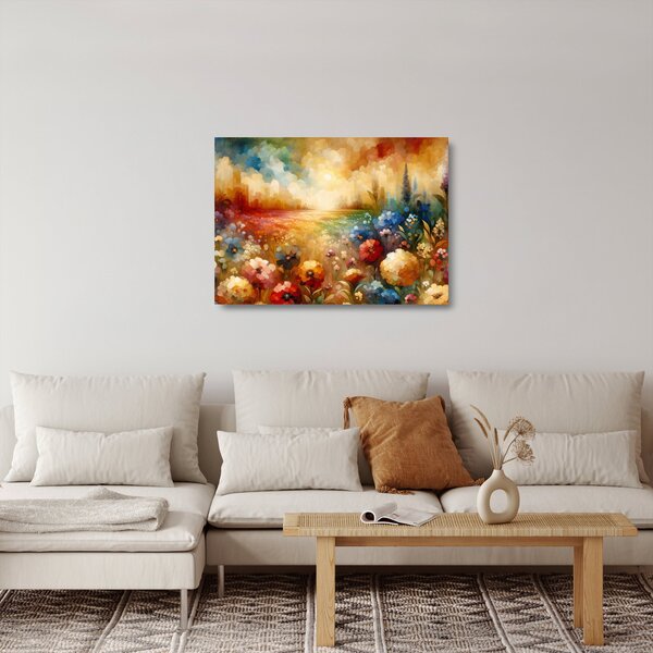Üveg kép - Színes rét (70x50 cm)