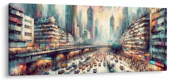 Kép - Városi élet (120x50 cm)