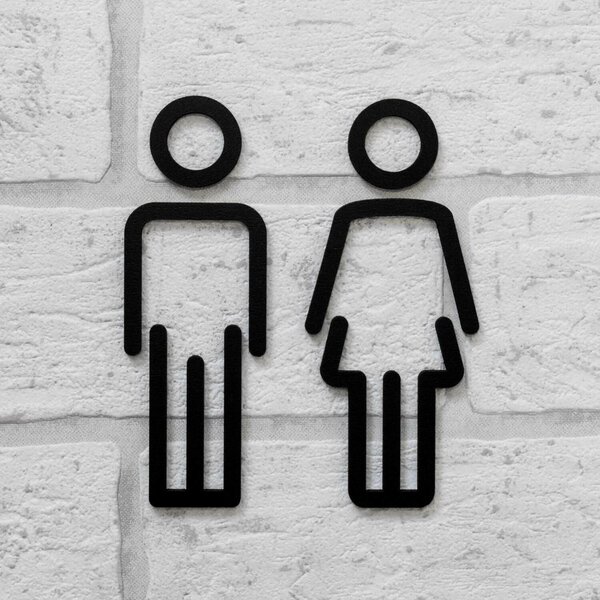 DUBLEZ | Fa WC ajtótábla - Női/Férfi