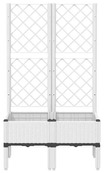 Fehér PP rácsos kerti ültetőláda 80 x 40 x 142 cm