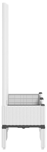 Fehér PP rácsos kerti ültetőláda 80 x 40 x 142 cm