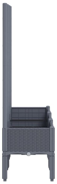 Kékszürke PP rácsos kerti ültetőláda 120 x 40 x 142 cm