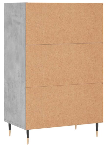 Betonszürke szerelt fa magasszekrény 57 x 35 x 90 cm