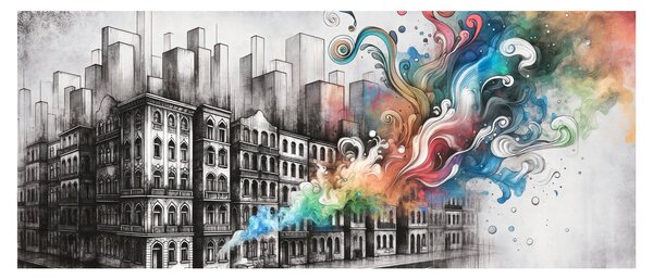 Kép - Ipari élet (120x50 cm)
