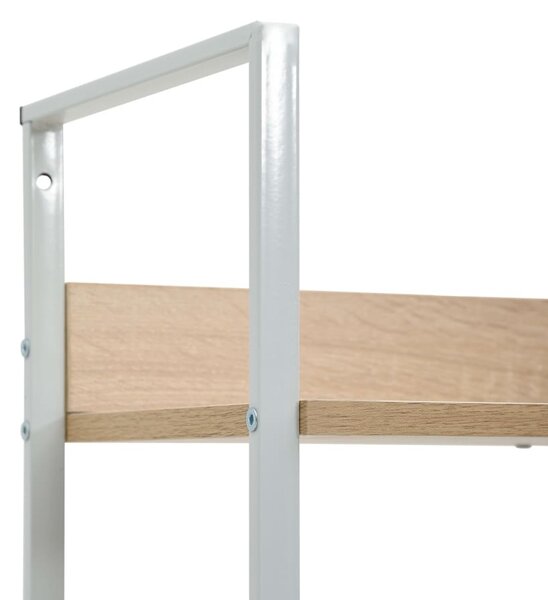 5 szintes tölgyszínű szerelt fa könyvespolc 60x27,6x158,5 cm