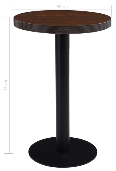 Sötétbarna MDF bisztróasztal 50 cm