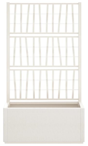 Fehér polipropilén rácsos kerti ültetőláda 80 x 36 x 140 cm