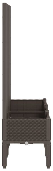 Barna polipropilén rácsos kerti ültetőláda 120 x 40 x 142 cm