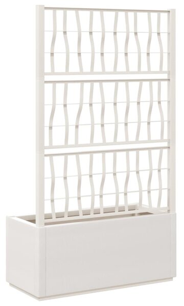 Fehér polipropilén rácsos kerti ültetőláda 80 x 36 x 140 cm