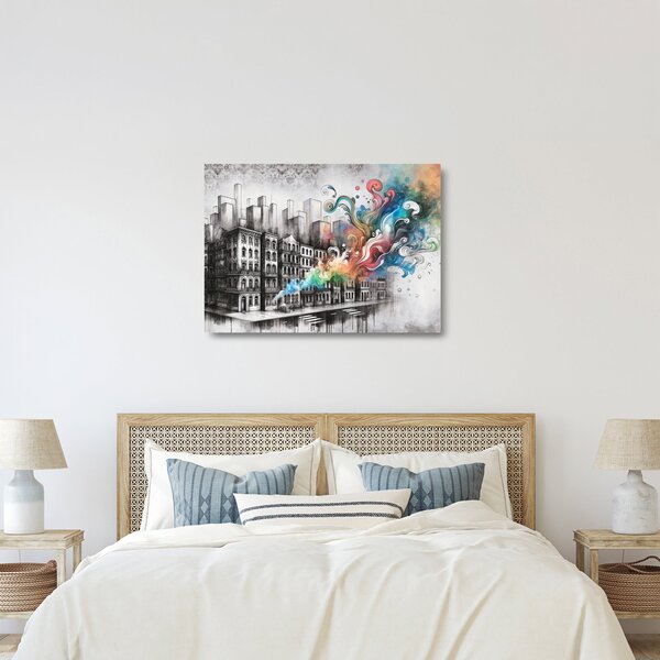 Üveg kép - Ipari élet (70x50 cm)