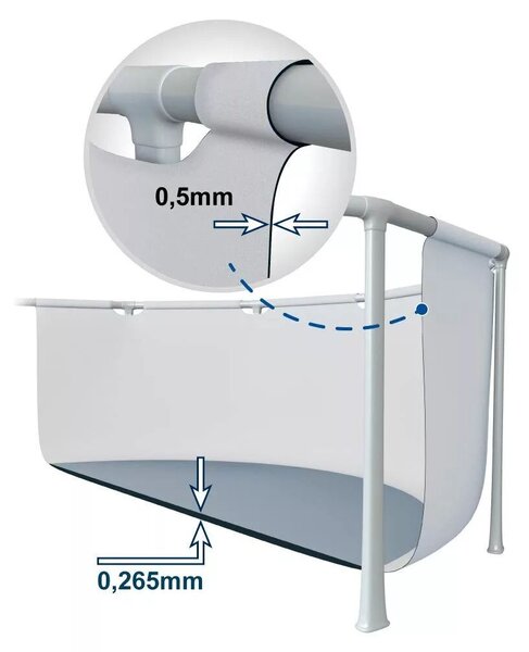 INTEX MetalPrism Set kör alakú medence szett 366 x 76 cm, 2m³ papírszűrős vízforgató rendszerrel, Hydro Aeration befúvóval, 6503 literes, szürke (26712)