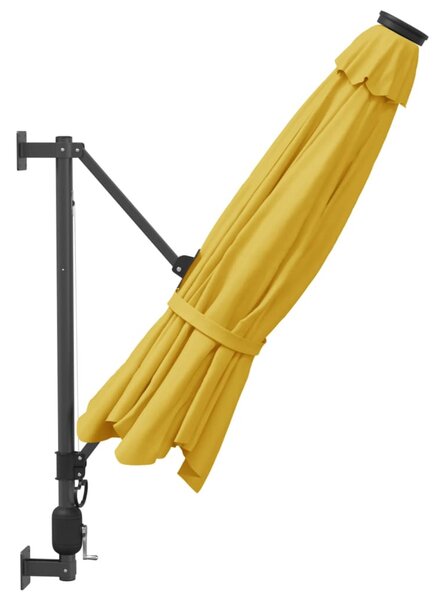 Sárga LED-es falra szerelhető napernyő 290 cm