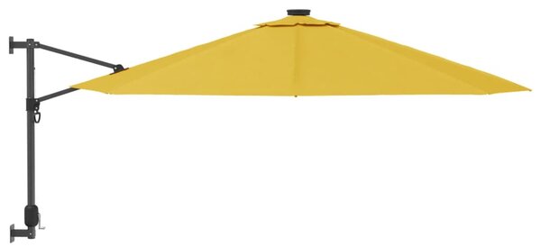 Sárga LED-es falra szerelhető napernyő 290 cm