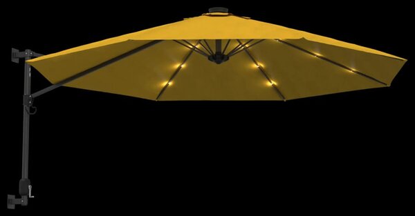 Sárga LED-es falra szerelhető napernyő 290 cm