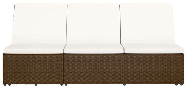VidaXL Polyrattan Napozóágy/Kanapé - Barna - 200x121 cm