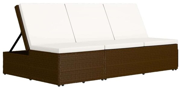 VidaXL Polyrattan Napozóágy/Kanapé - Barna - 200x121 cm
