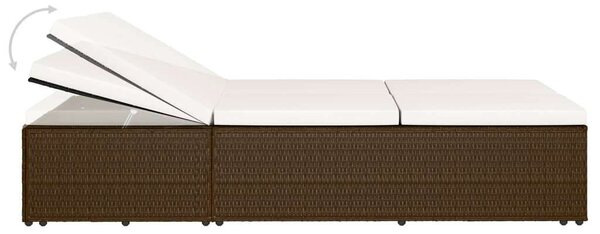 VidaXL Polyrattan Napozóágy/Kanapé - Barna - 200x121 cm