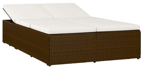 VidaXL Polyrattan Napozóágy/Kanapé - Barna - 200x121 cm
