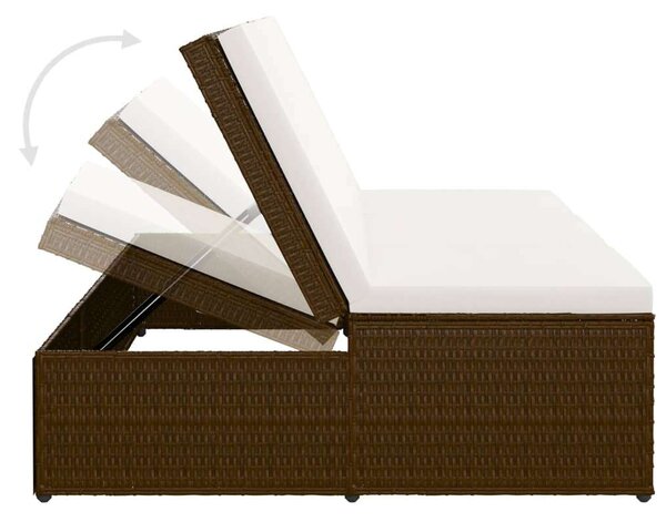 VidaXL Polyrattan Napozóágy/Kanapé - Barna - 200x121 cm