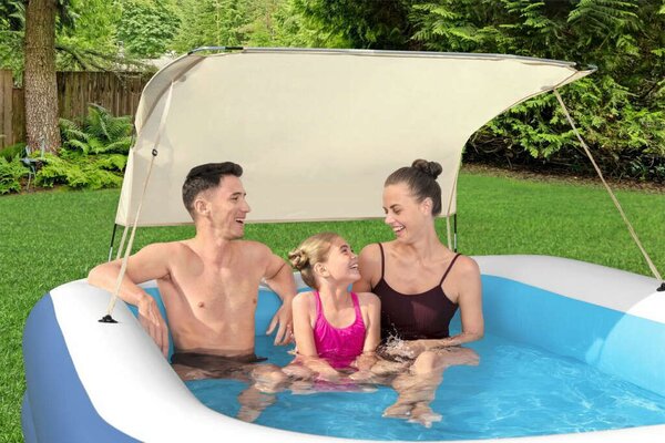 Bestway családi felfújható medence mozgatható tetővel 254x178x140 cm