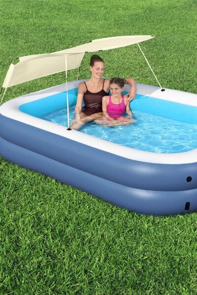 Bestway családi felfújható medence mozgatható tetővel 254x178x140 cm