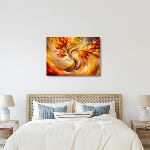 Üveg kép - Őszi fa (70x50 cm)