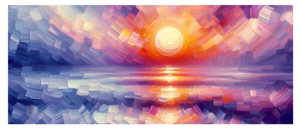 Kép - Színes művészi naplemente (120x50 cm)