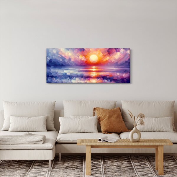 Kép - Színes művészi naplemente (120x50 cm)