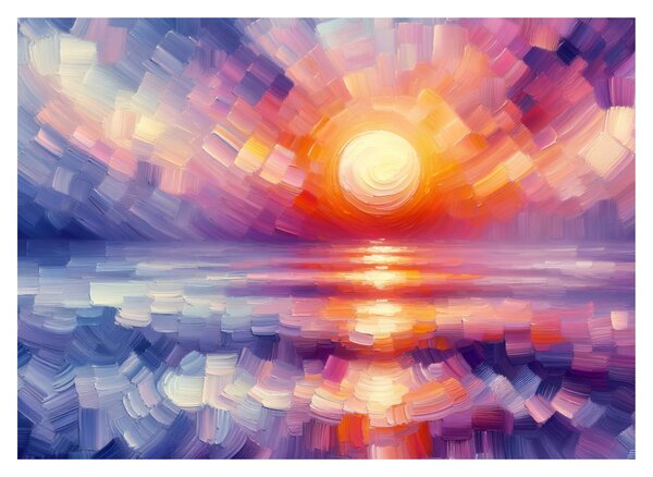 Kép - Színes művészi naplemente (70x50 cm)