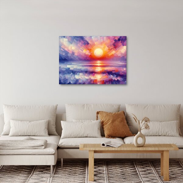 Kép - Színes művészi naplemente (70x50 cm)