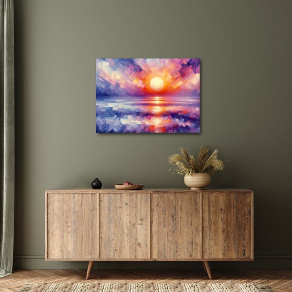 Kép - Színes művészi naplemente (70x50 cm)