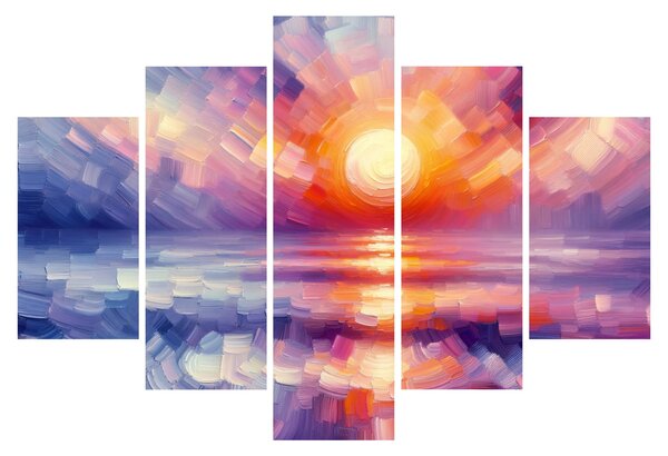 Kép - Színes művészi naplemente (150x105 cm)