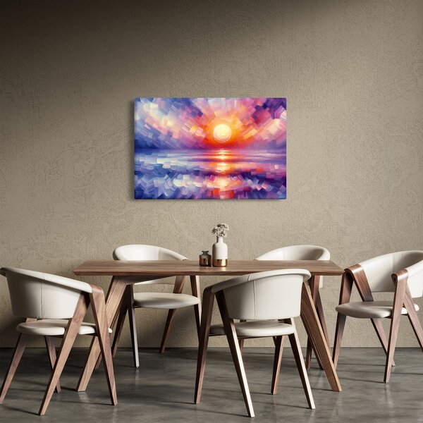 Kép - Színes művészi naplemente (90x60 cm)