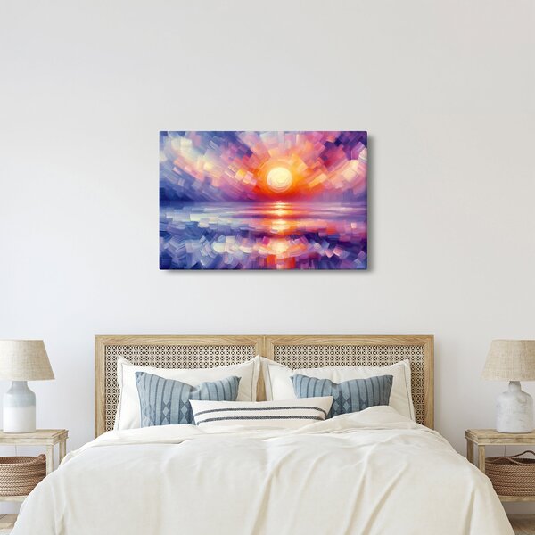 Kép - Színes művészi naplemente (90x60 cm)