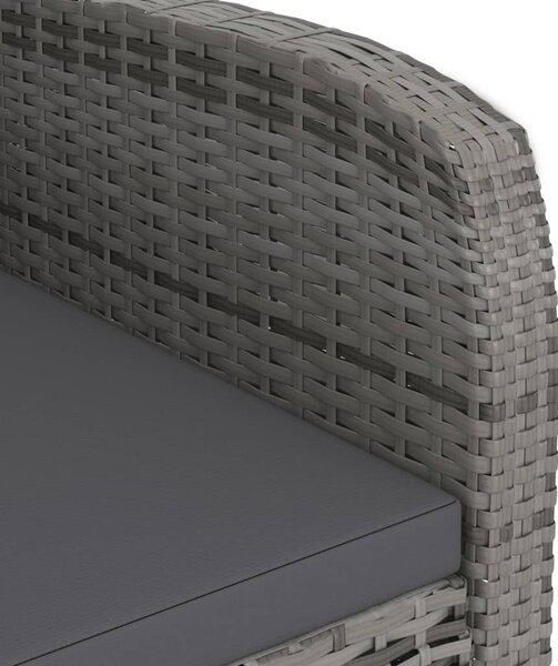 9 részes szürke kültéri polyrattan étkezőszett párnákkal
