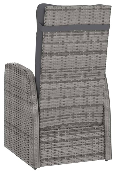 9 részes szürke kültéri polyrattan étkezőszett párnákkal