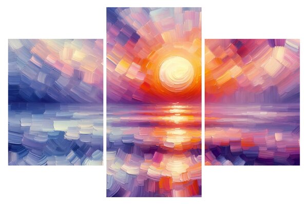 Kép - Színes művészi naplemente (90x60 cm)