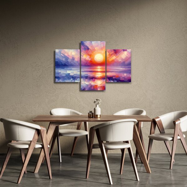 Kép - Színes művészi naplemente (90x60 cm)