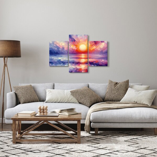 Kép - Színes művészi naplemente (90x60 cm)