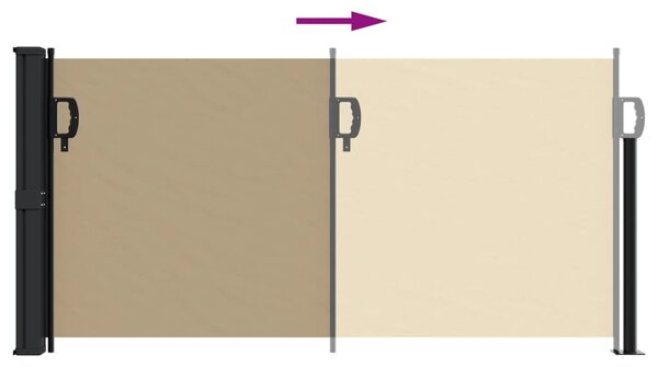 Bézs behúzható oldalsó napellenző 100 x 500 cm