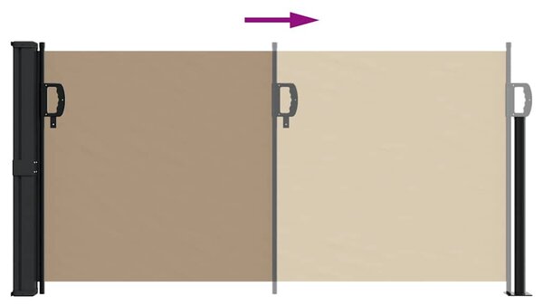 Tópszínű behúzható oldalsó napellenző 100 x 300 cm