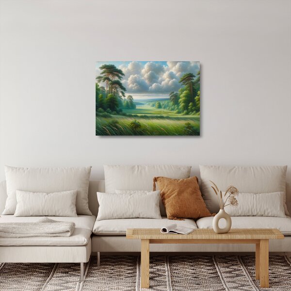 Üveg kép - Zöld táj (70x50 cm)