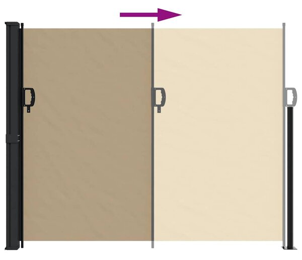 Bézs behúzható oldalsó napellenző 160 x 500 cm
