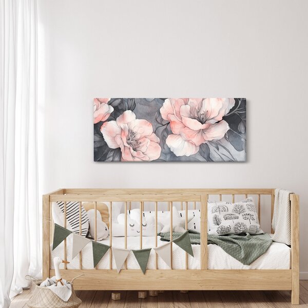 Kép - Virágok vázlata (120x50 cm)