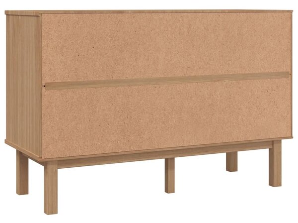 OTTA barna-fehér tömör fenyőfa éjjeliszekrény 111x43x73,5 cm