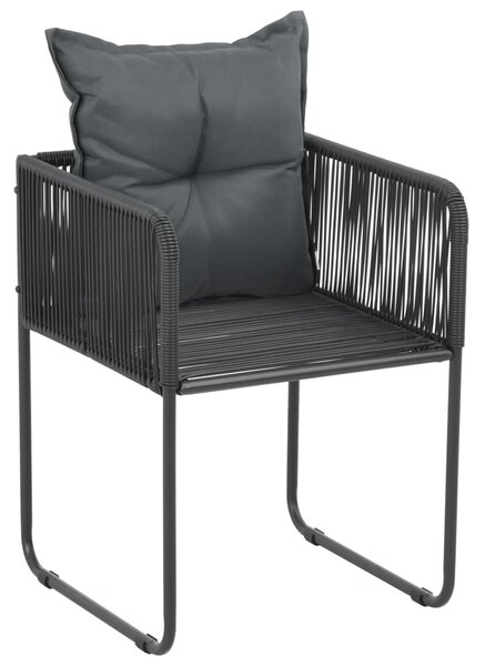 7 részes fekete PVC rattan kerti étkezőgarnitúra