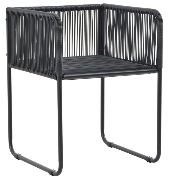 3 részes fekete PVC rattan kerti étkezőgarnitúra