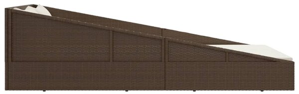 Barna polyrattan kerti ágy 110 x 200 cm