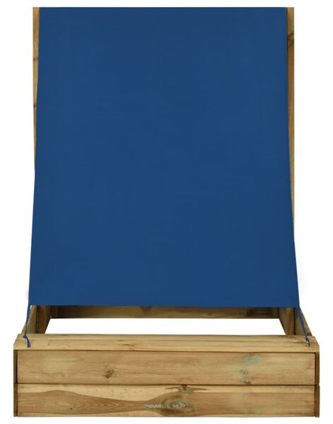 Impregnált fenyőfa homokozó tetővel 160 x 100 x 133 cm
